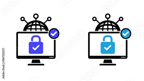 Secure online protection with checked locks on computer screens