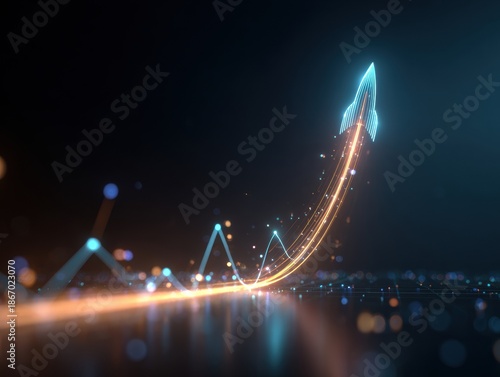 Businessman draw growth graph with graph, drawing, business, progress, businessman, profit, growth