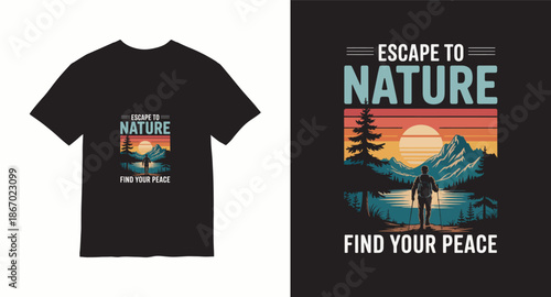 Wanderlust Mountain Graphic t-shirt design  