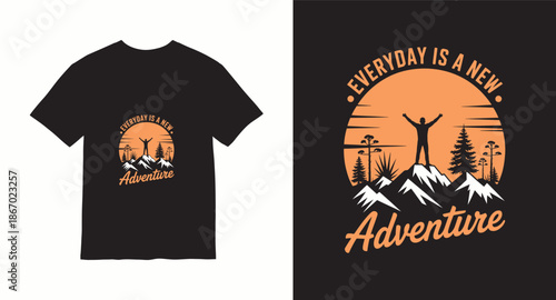 Wanderlust Mountain Graphic t-shirt design  