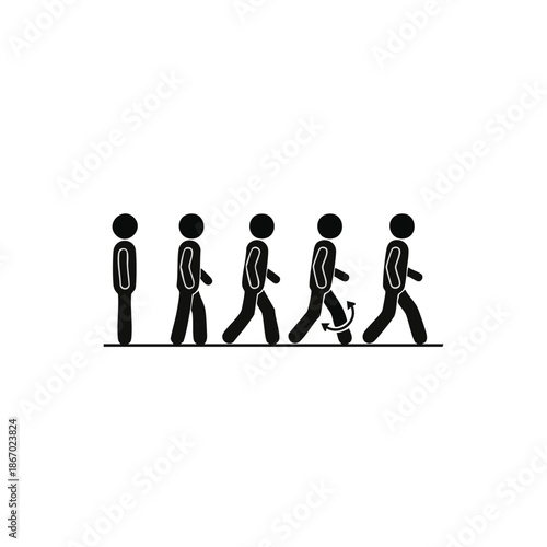Group of businessmen walking together in a row teamwork concept.