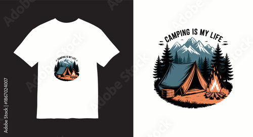 Wanderlust Mountain Graphic t-shirt design  