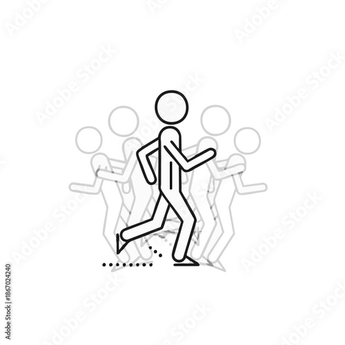 leader running ahead of team business success teamwork concept.