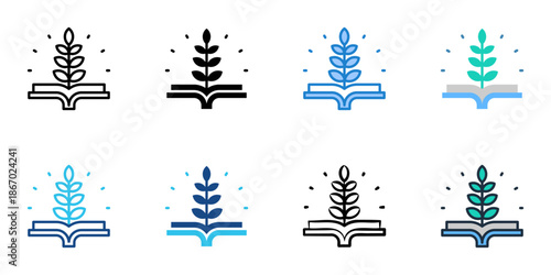 Agriculture education icons set multiple style collection. Editable stroke 
