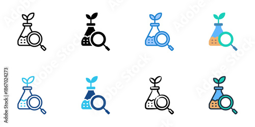 Agricultural research icons set multiple style collection. Editable stroke 
