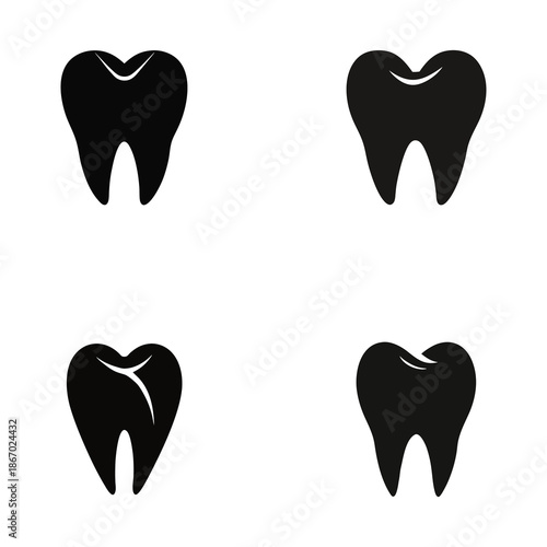 Dental Health Tooth Silhouettes Collection