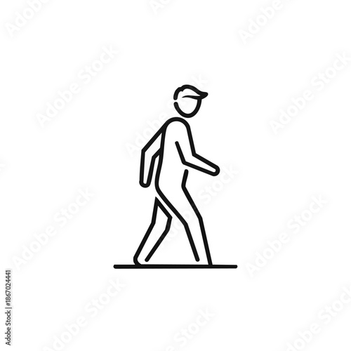 Man Walking Simple Line Art.