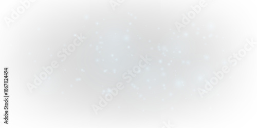 Deep blue dust glows with sparkle, glitter, shimmer over soft bokeh. Sparks, stardust particles, twinkle, bright highlights form magical festive illumination. PNG vector illustration.