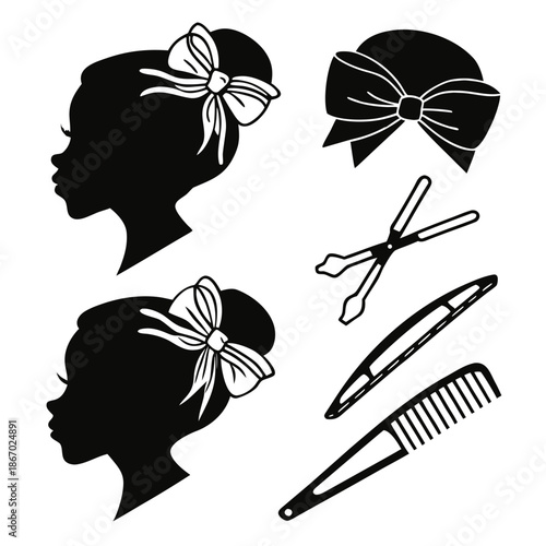 Hair styling silhouettes and tools