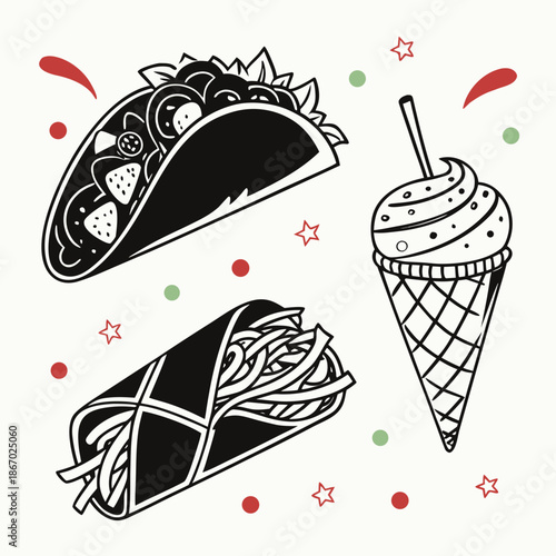 Delicious food illustrations