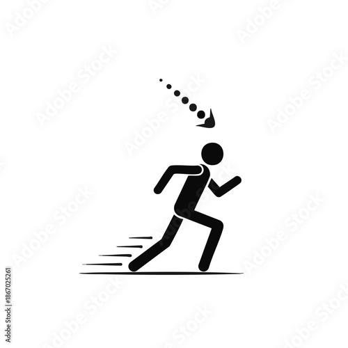 Man Running with Arrow Direction.