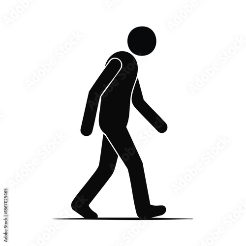 Man walking silhouette simple vector.