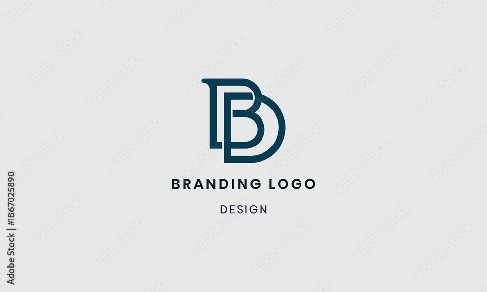 Fototapeta premium Flat design monogram letter BD logo design