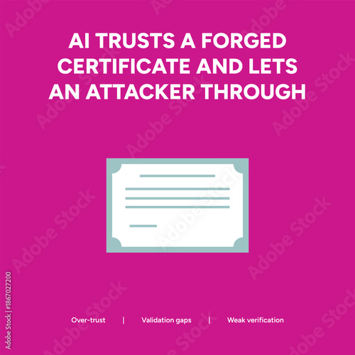 AI trusts a forged certificate, letting an attacker through with validation gaps