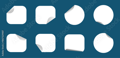  white shapes on blue background