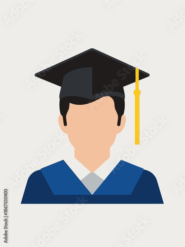 Graduation student portrait wearing cap and gown, representing academic achievement and success