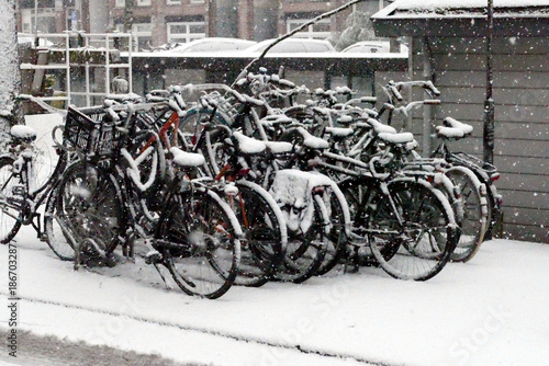 Neve ad Amsterdam. Gennaio 2026. Olanda. Nord Europa