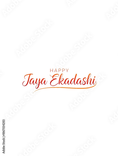 Jaya ekadashi happy greeting typography illustration for hindu fasting devotion spiritual prayer meditation culture tradition religious wellness design