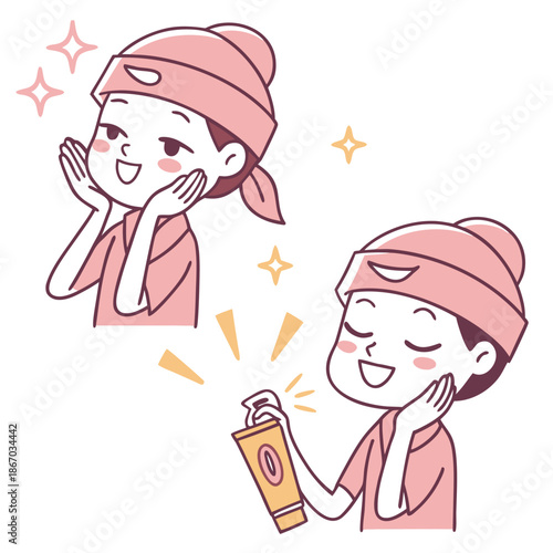 Skincare routine illustration