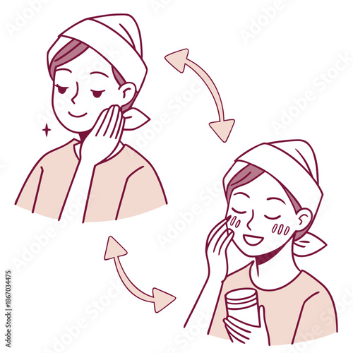 Skincare routine illustration