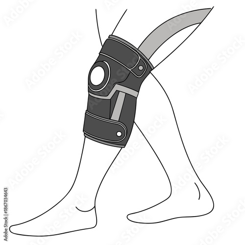Knee support brace illustration