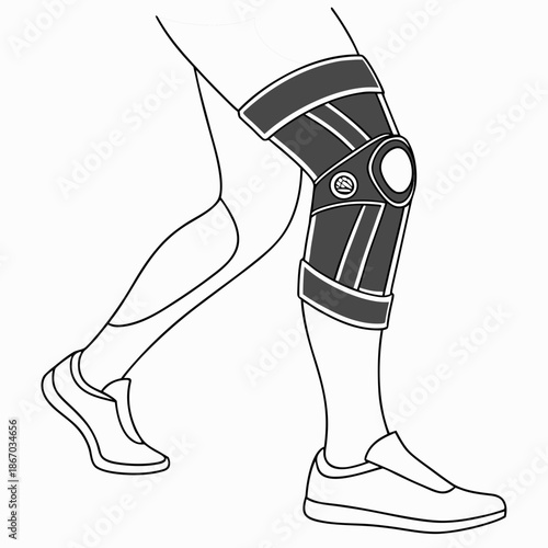 Knee support brace illustration
