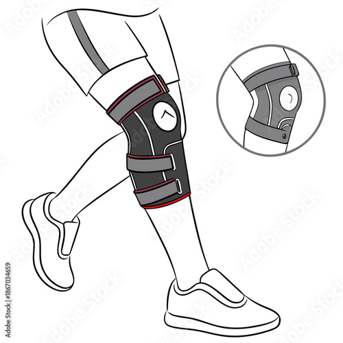 Knee support brace illustration