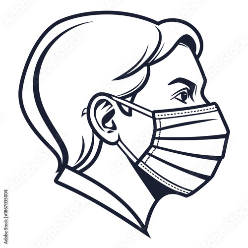 Person wearing a face mask