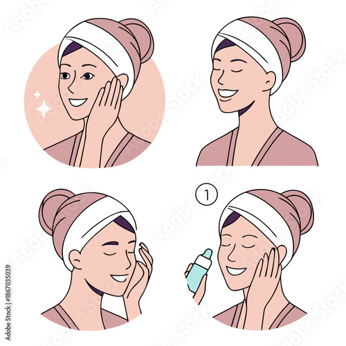 Skincare routine illustration