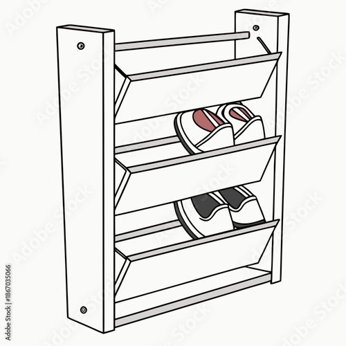 Wall-mounted shoe rack