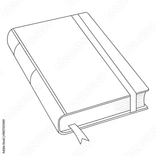 Closed book with ribbon