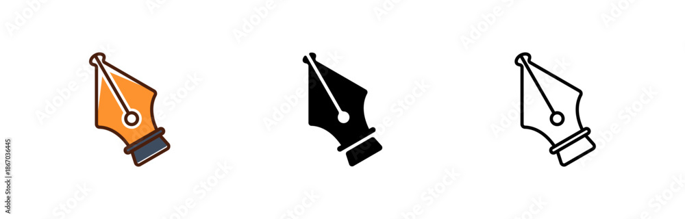 custom made wallpaper toronto digitalFountain pen icon nib icon isolated on white background.