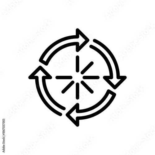 Processing Line Icon, Outline Symbol for Data Loading, Task Execution, System Update, Operation Status, and Background Work. Vector Sign Icon.