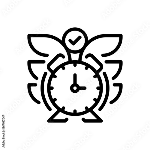 Time Flies Line Icon, Outline Symbol for Rapid Time, Speed Concept, Productivity Awareness, Event Passing, and Quick Duration. Vector Sign Icon.