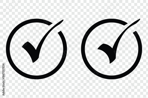 Check mark icon button set. check box icon with right or correct buttons and yes checkmark tick box icons - checkbox symbol sign. editable strokes. vector ...