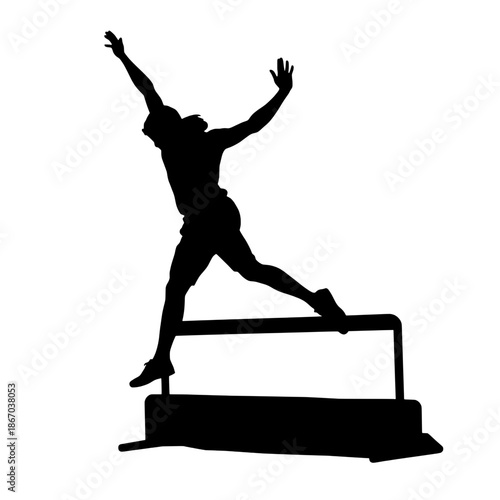 Parkour Athlete Lazy Vault Silhouette