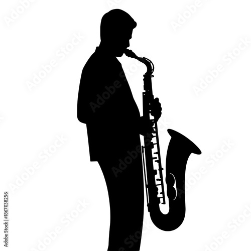 Saxophone Player Silhouette - Simple Design