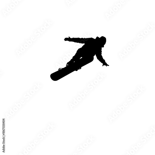 Snowboarder Backcountry Air Trick Silhouette