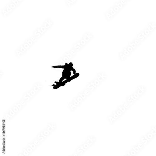 Snowboarder Backcountry Big Air Silhouette