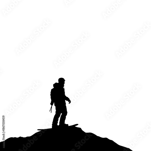 Snowboarder Backcountry Silhouette Sunset