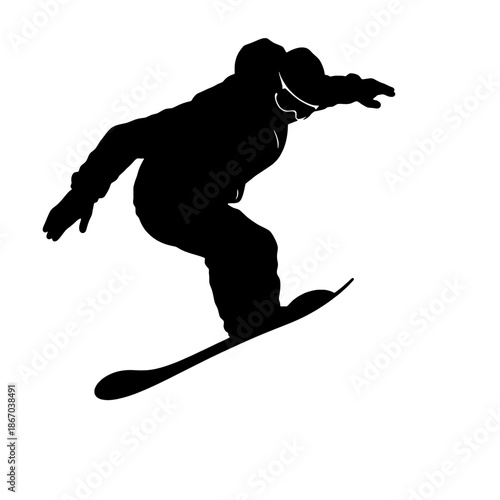Snowboarder Carving Turn Silhouette