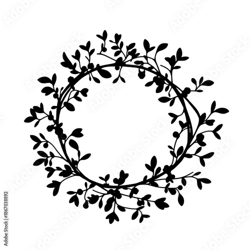 Wreath Mistletoe Silhouette