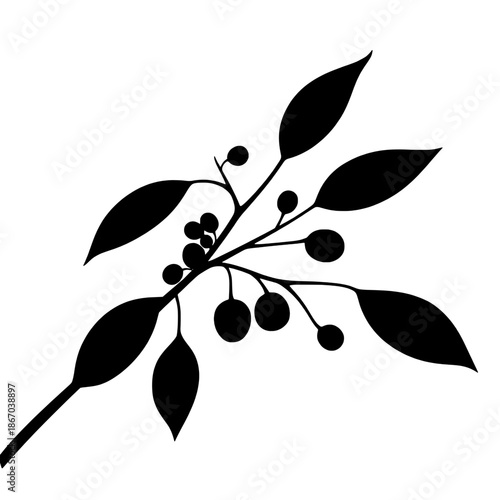 Abstract Coffee Plant Design Silhouette