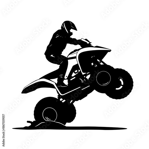 ATV Wheelie Silhouette Graphic