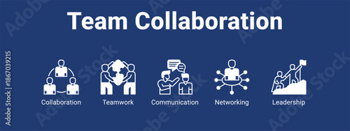 Team Collaboration web banner icon vector illustration concept for  with icon of Collaboration, Teamwork.
