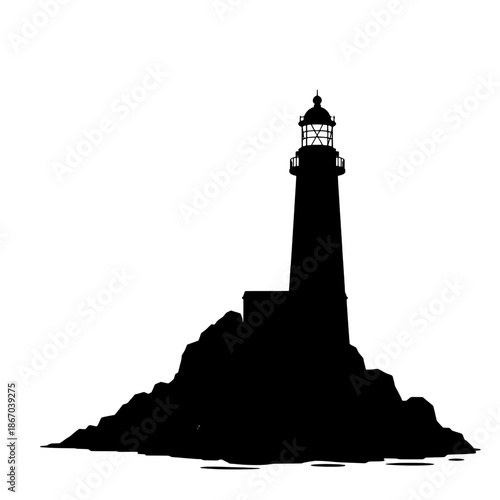 Coastal Hazard Lighthouse Beacon Silhouette