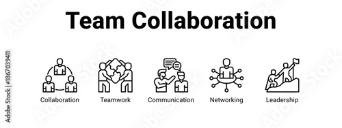 Team Collaboration web banner icon vector illustration concept for  with icon of Collaboration, Teamwork.