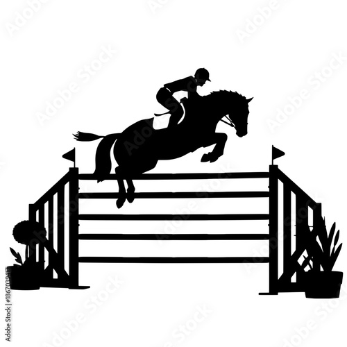 Equestrian Show Jumping Silhouette