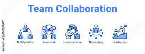 Team Collaboration web banner icon vector illustration concept for  with icon of Collaboration, Teamwork.