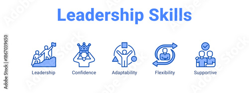 Leadership Skills web banner icon vector illustration concept for  with icon of Leadership, Confidence.